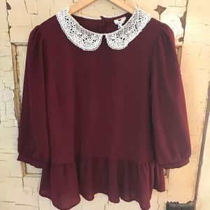 Peter Pan collar top from Anthropologie.